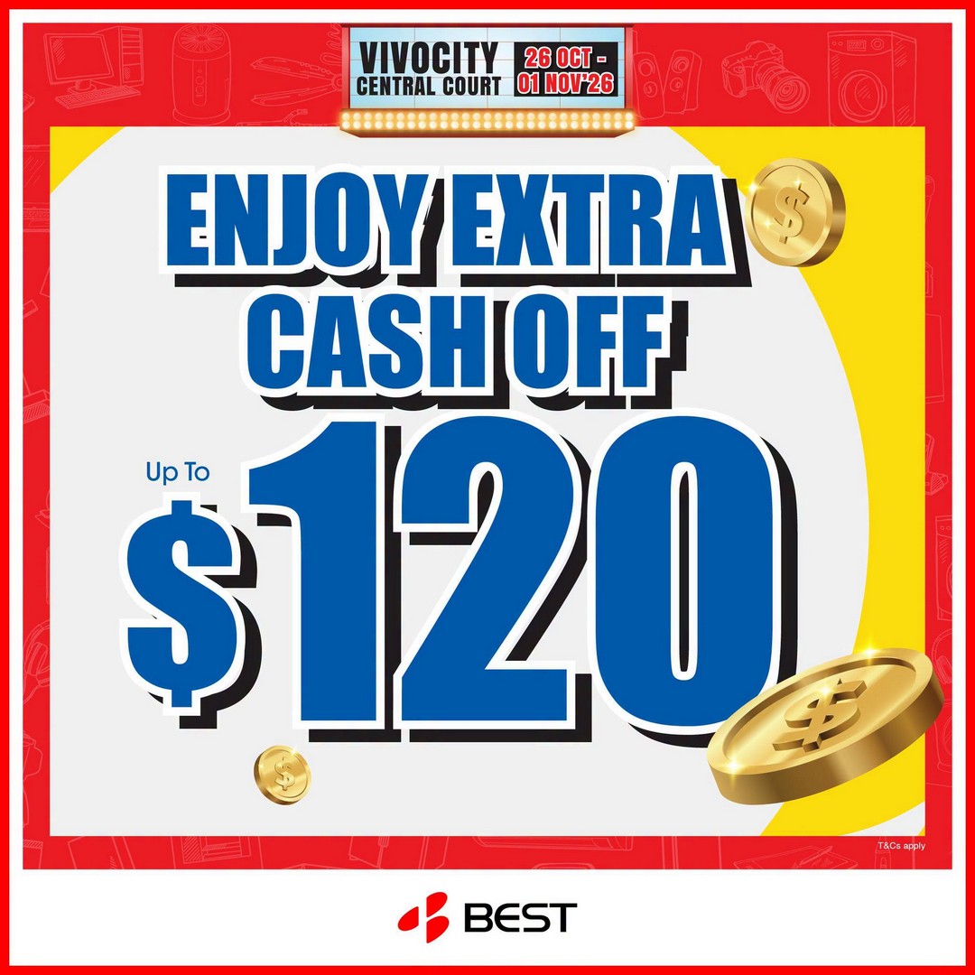 BEST-Denki-Singapore-Denki-Show-Sale-at-VivoCity-Atrium-4 Now till 1 November 2026: BEST Denki Singapore Denki Show Sale at VivoCity Atrium – Enjoy Electronics Discounts and Extra Savings with Selected Payment Modes