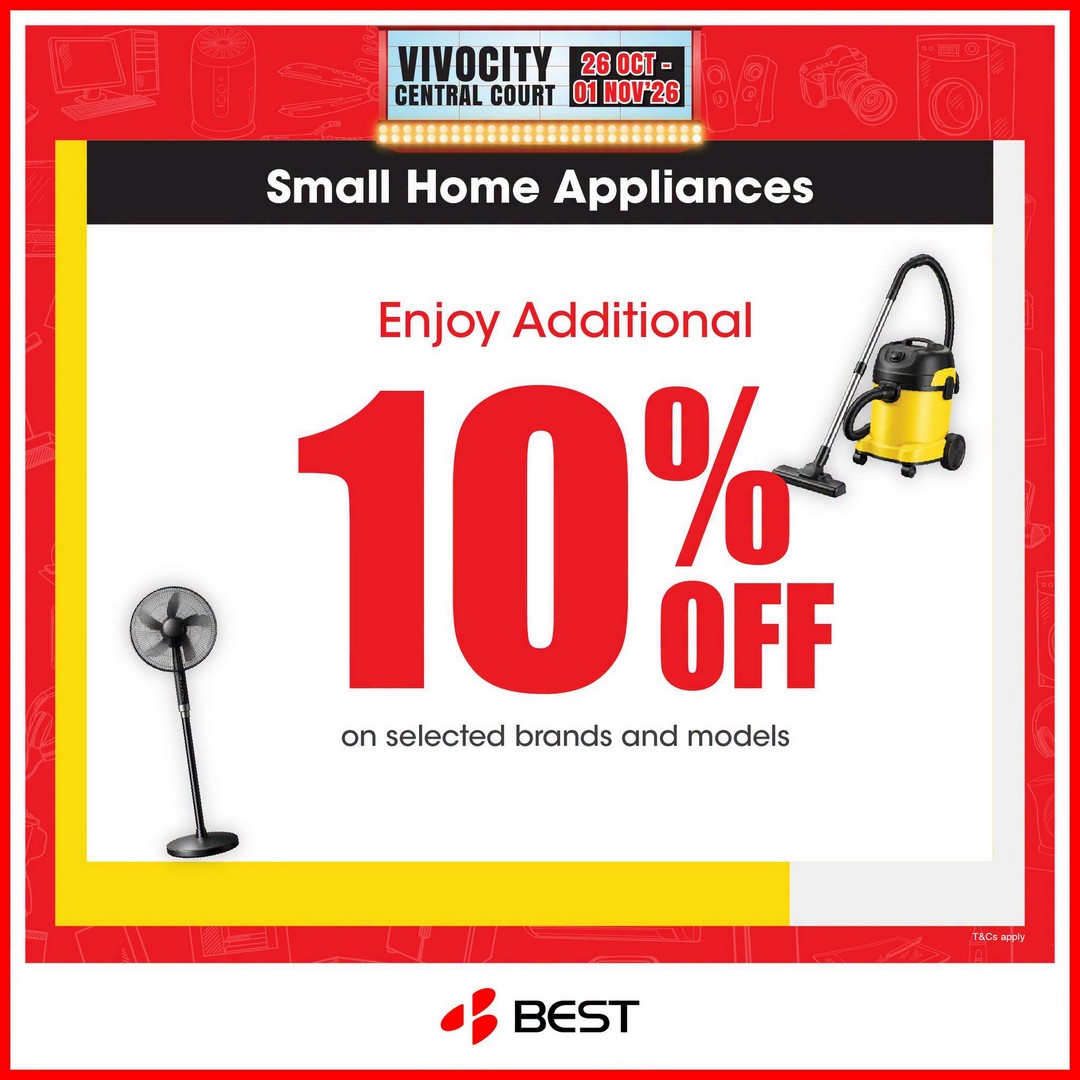 BEST-Denki-Singapore-Denki-Show-Sale-at-VivoCity-Atrium-7 Now till 1 November 2026: BEST Denki Singapore Denki Show Sale at VivoCity Atrium – Enjoy Electronics Discounts and Extra Savings with Selected Payment Modes