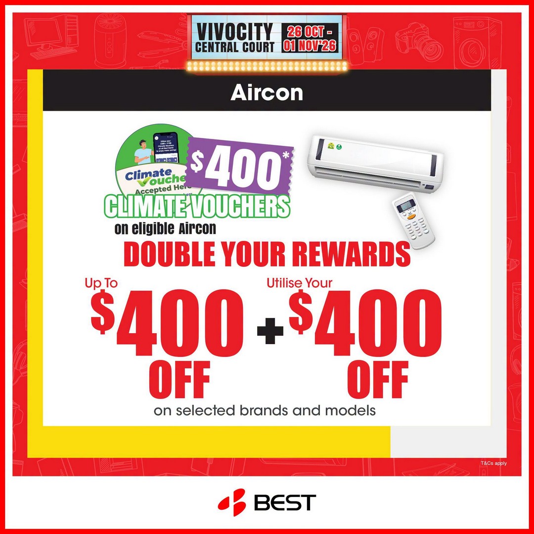 BEST-Denki-Singapore-Denki-Show-Sale-at-VivoCity-Atrium-9 Now till 1 November 2026: BEST Denki Singapore Denki Show Sale at VivoCity Atrium – Enjoy Electronics Discounts and Extra Savings with Selected Payment Modes