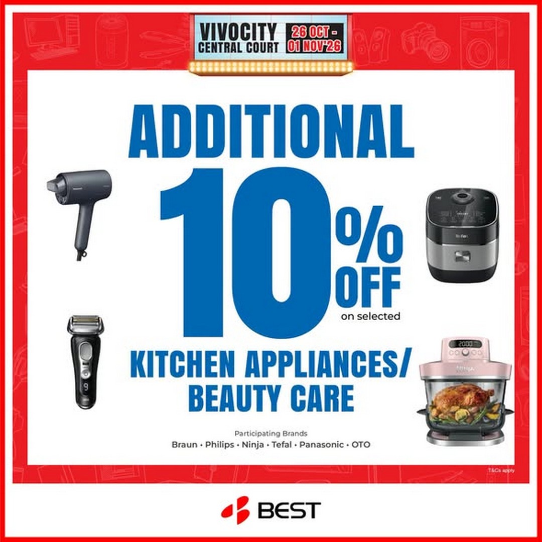 BEST-Denki-Singapore-Denki-Show-Sale-at-VivoCity-Atrium Now till 1 November 2026: BEST Denki Singapore Denki Show Sale at VivoCity Atrium – Enjoy Electronics Discounts and Extra Savings with Selected Payment Modes