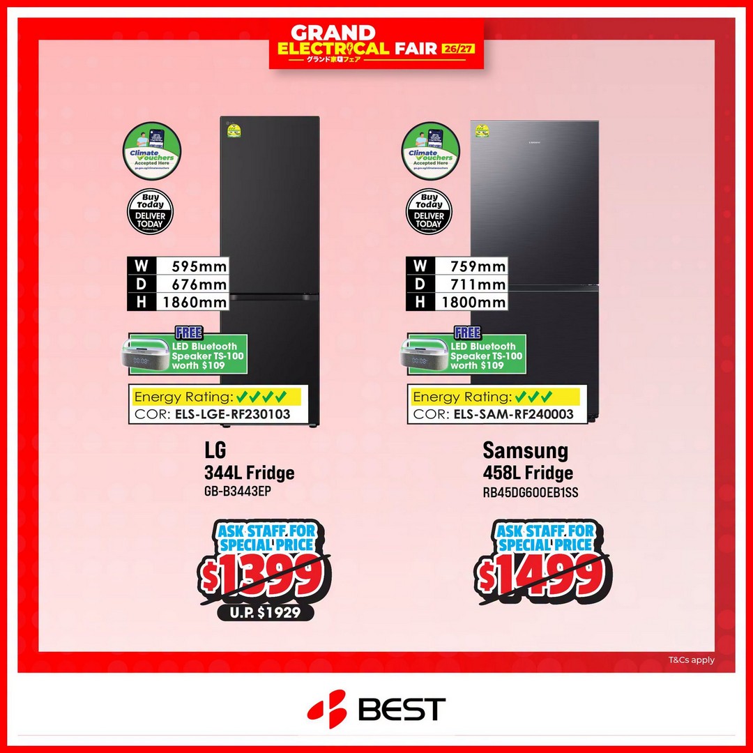 BEST-Denki-Singapore-Grand-Electrical-Fair-Promotion-6 31 October-30 November 2026: BEST Denki Singapore Grand Electrical Fair Promotion – Enjoy Up to 12% OFF, Extra $100 OFF Washer & Dryer Bundles, Same-Day Delivery & Free Gifts Worth Up to $300