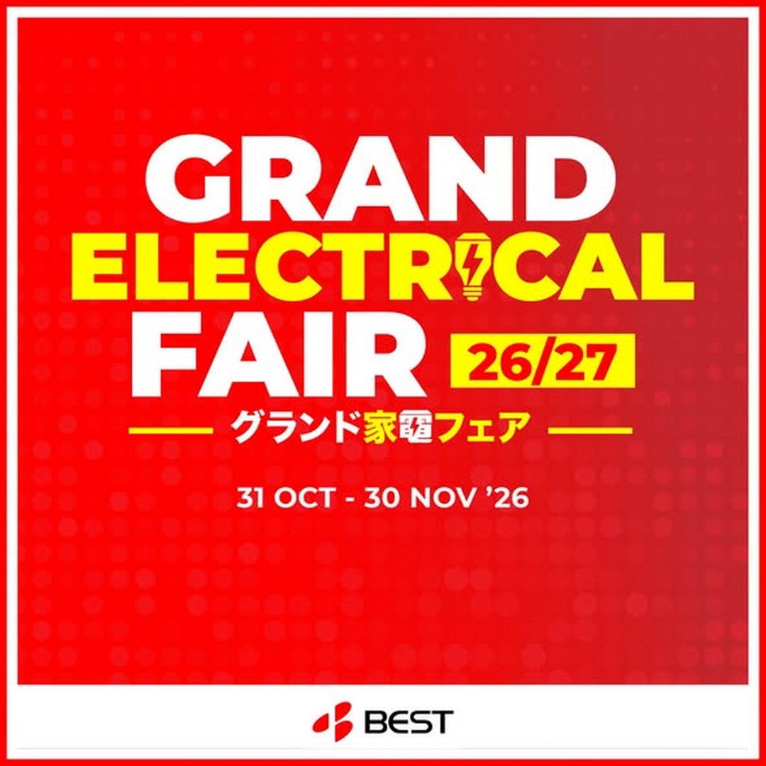 BEST-Denki-Singapore-Grand-Electrical-Fair-Promotion 31 October-30 November 2026: BEST Denki Singapore Grand Electrical Fair Promotion – Enjoy Up to 12% OFF, Extra $100 OFF Washer & Dryer Bundles, Same-Day Delivery & Free Gifts Worth Up to $300