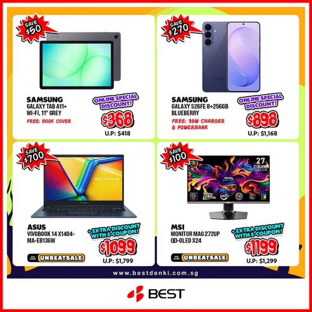 BEST-Denki-Singapore-Halloween-Online-Promotion-3 30 October 2026 onwards: BEST Denki Singapore Halloween Online Promotion – Get Up to $100 Off with UNBEATSALE Promo Code, Minimum Spend $149