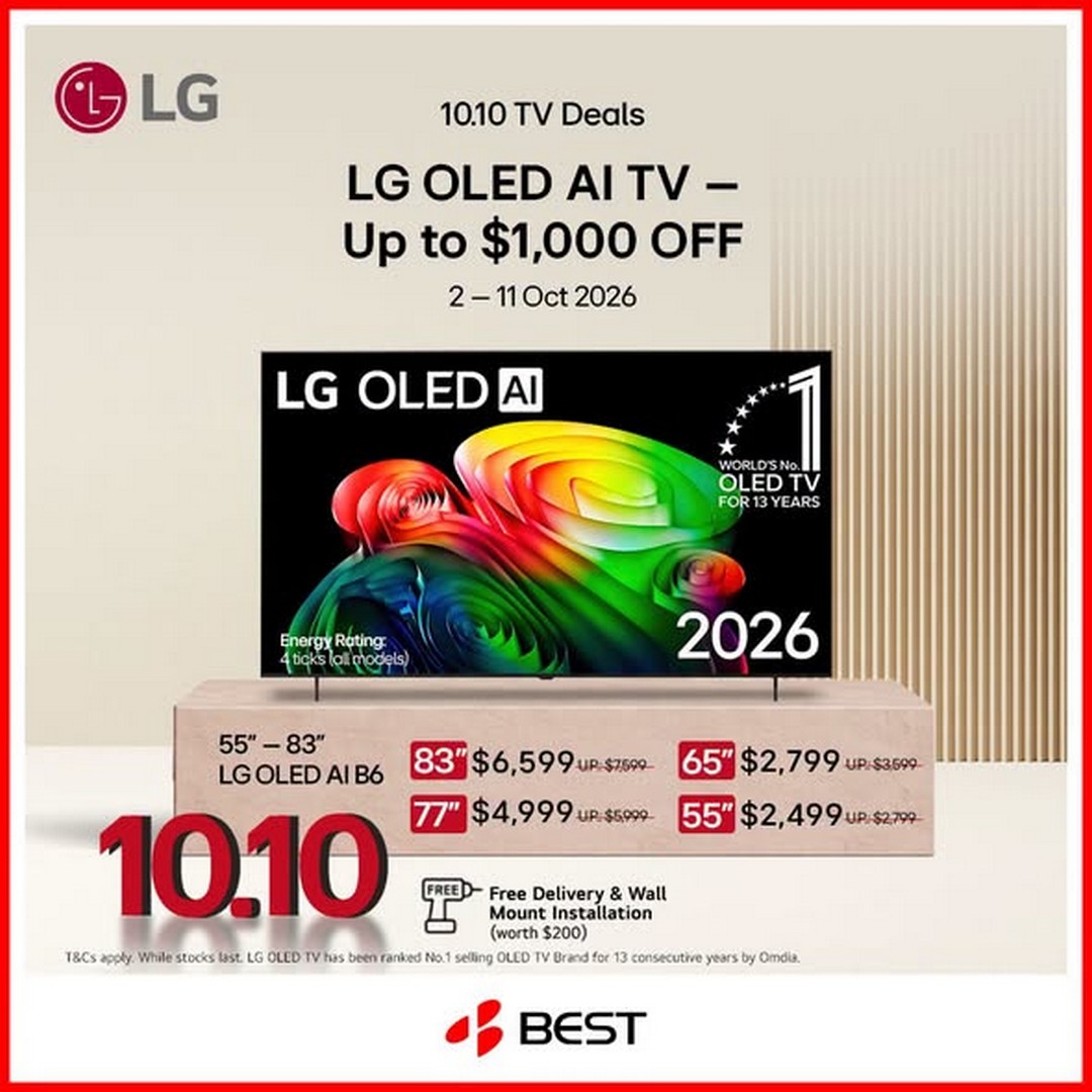 BEST-Denki-Singapore-LG-10.10-TV-Sale-1 2-11 October 2026: BEST Denki Singapore: LG 10.10 TV Sale with Up to $1,000 Off and Free Gifts Worth Up to $800
