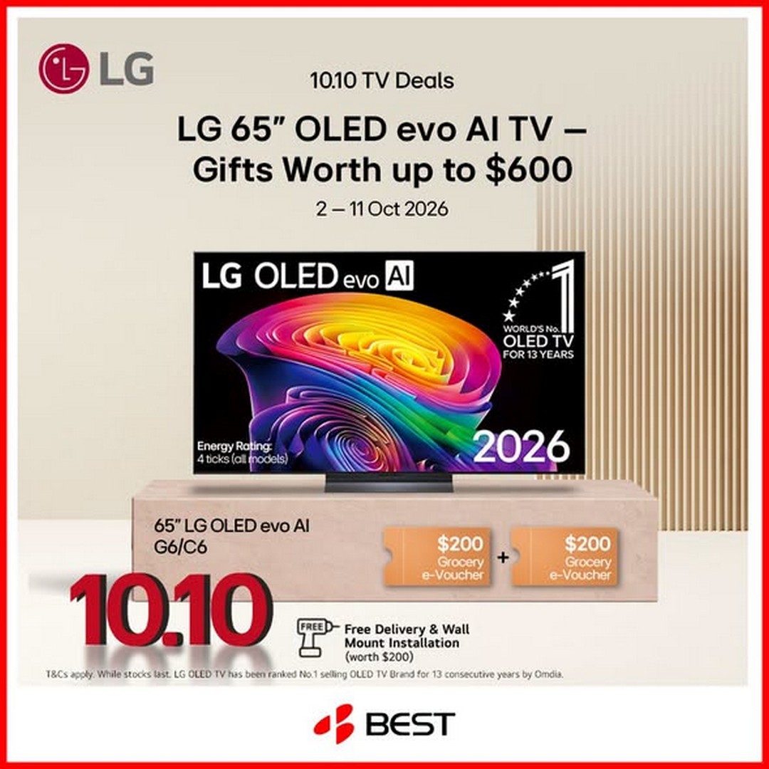 BEST-Denki-Singapore-LG-10.10-TV-Sale-3 2-11 October 2026: BEST Denki Singapore: LG 10.10 TV Sale with Up to $1,000 Off and Free Gifts Worth Up to $800