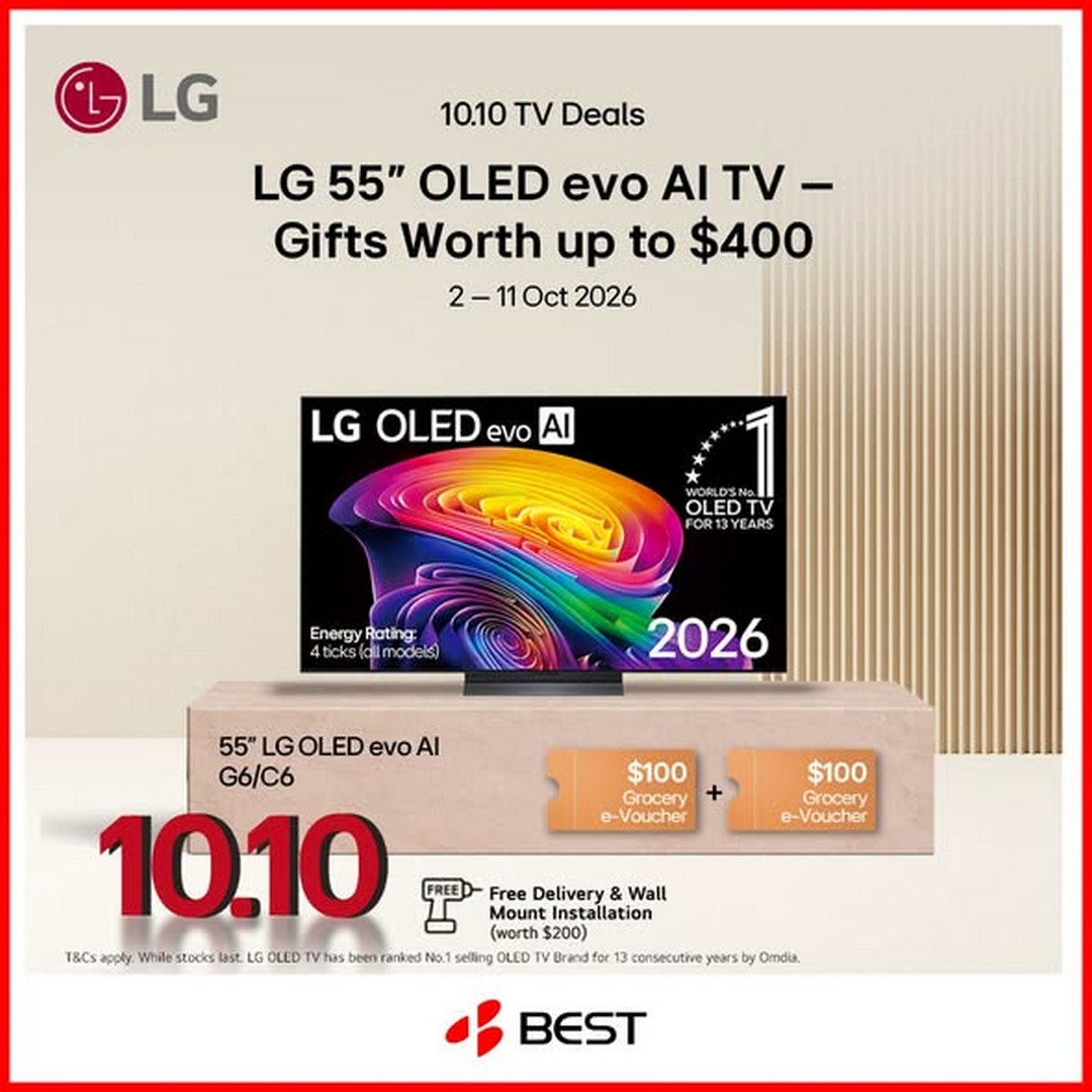 BEST-Denki-Singapore-LG-10.10-TV-Sale-4 2-11 October 2026: BEST Denki Singapore: LG 10.10 TV Sale with Up to $1,000 Off and Free Gifts Worth Up to $800