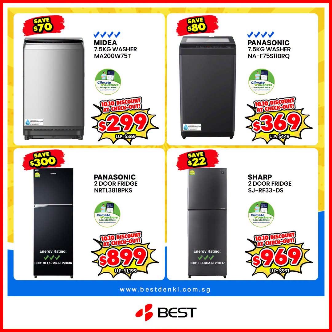 BEST-Denki-Singapore-Perfect-10.10-Early-Bargain-Sale-5 2 October 2026 onwards: BEST Denki Singapore: Perfect 10.10 Early Bargain Sale – Get $10 Off Every $100 Spent Online