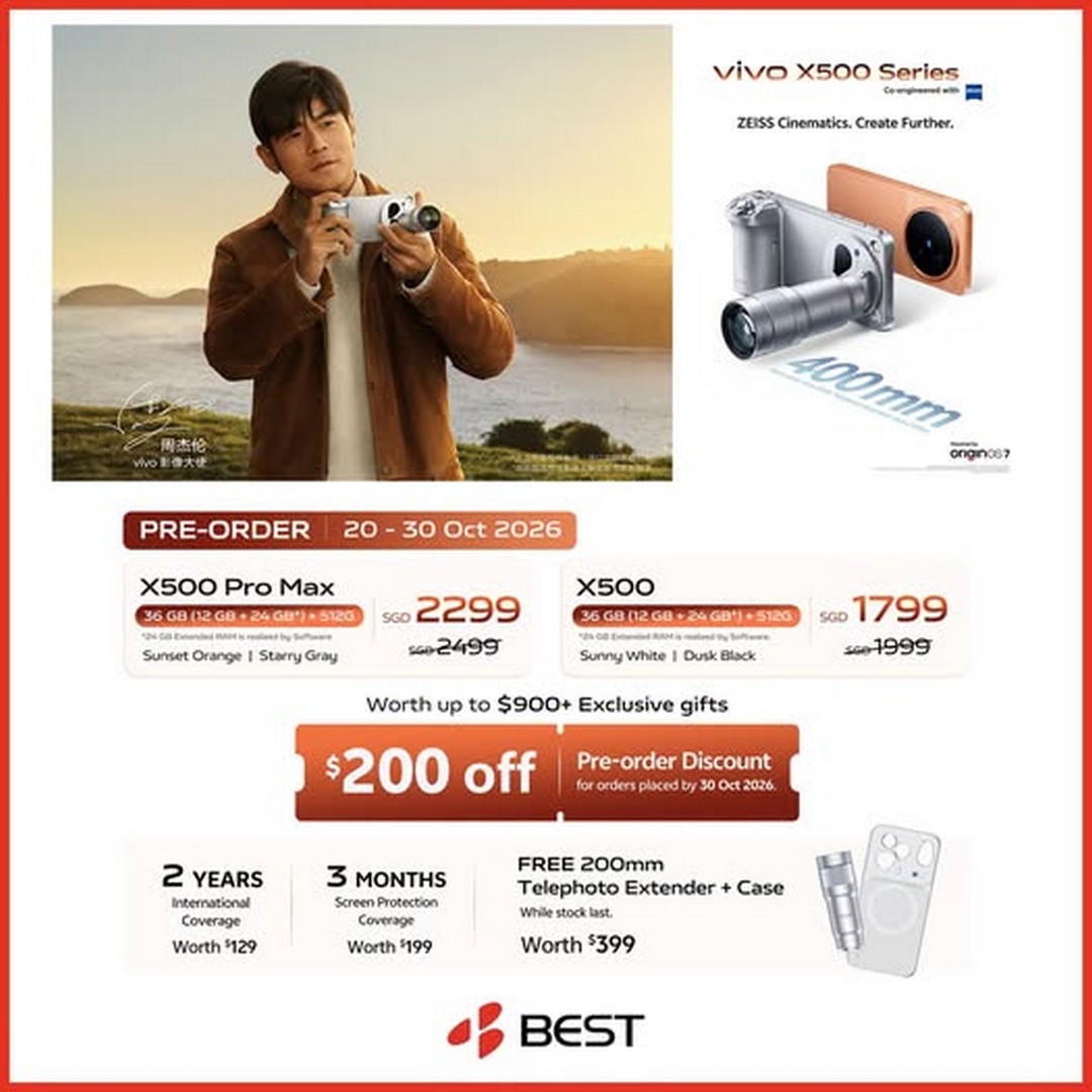 BEST-Denki-Singapore-vivo-X500-Series-Pre-Order-Promotion 20–30 October 2026: BEST Denki Singapore: vivo X500 Series Pre-Order Promotion – Enjoy $200 Off, Exclusive Gifts Worth Over $900, Free Telephoto Extender and More