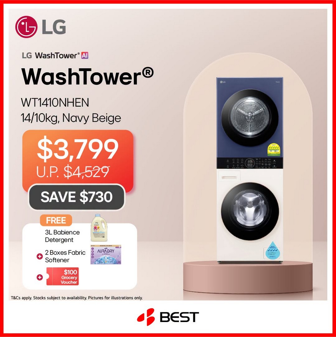 BEST-Denki-Singapore-–-LG-Home-Appliance-Promotion-5 1–31 October 2026: BEST Denki Singapore – LG Home Appliance Promotion with Up to $100 in Grocery Vouchers at Participating Retail Outlets