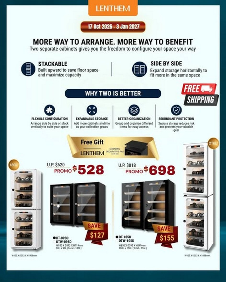 Bally-Photo-Electronics-LENTHEM-Year-End-Promotion-1 17 October 2026–3 January 2027: Bally Photo Electronics: LENTHEM Year-End Promotion – Dry Cabinets from S$112, Save Up to S$120 on Selected Bundles, Free Gifts and Delivery in Singapore