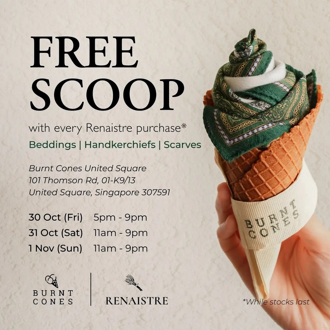 Burnt-Cones-Gelato-Promotion-–-Get-a-Free-Scoop 30 October–1 November 2026: Burnt Cones Gelato Promotion – Get a Free Scoop with Purchase at United Square Pop-Up, Singapore
