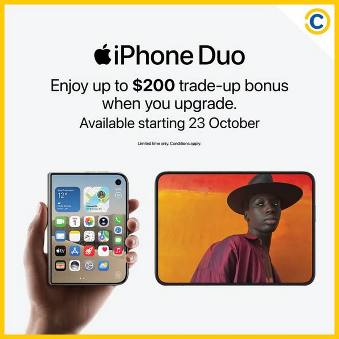 COURTS-Singapore-New-iPhone-Duo-Launch-Promotion 23 October 2026 onwards: COURTS Singapore: New iPhone Duo Launch Promotion with Up to $200 Trade-Up Bonus, Up to $180 Savings, Free MAZER Power Bank and Apple Accessory Deals