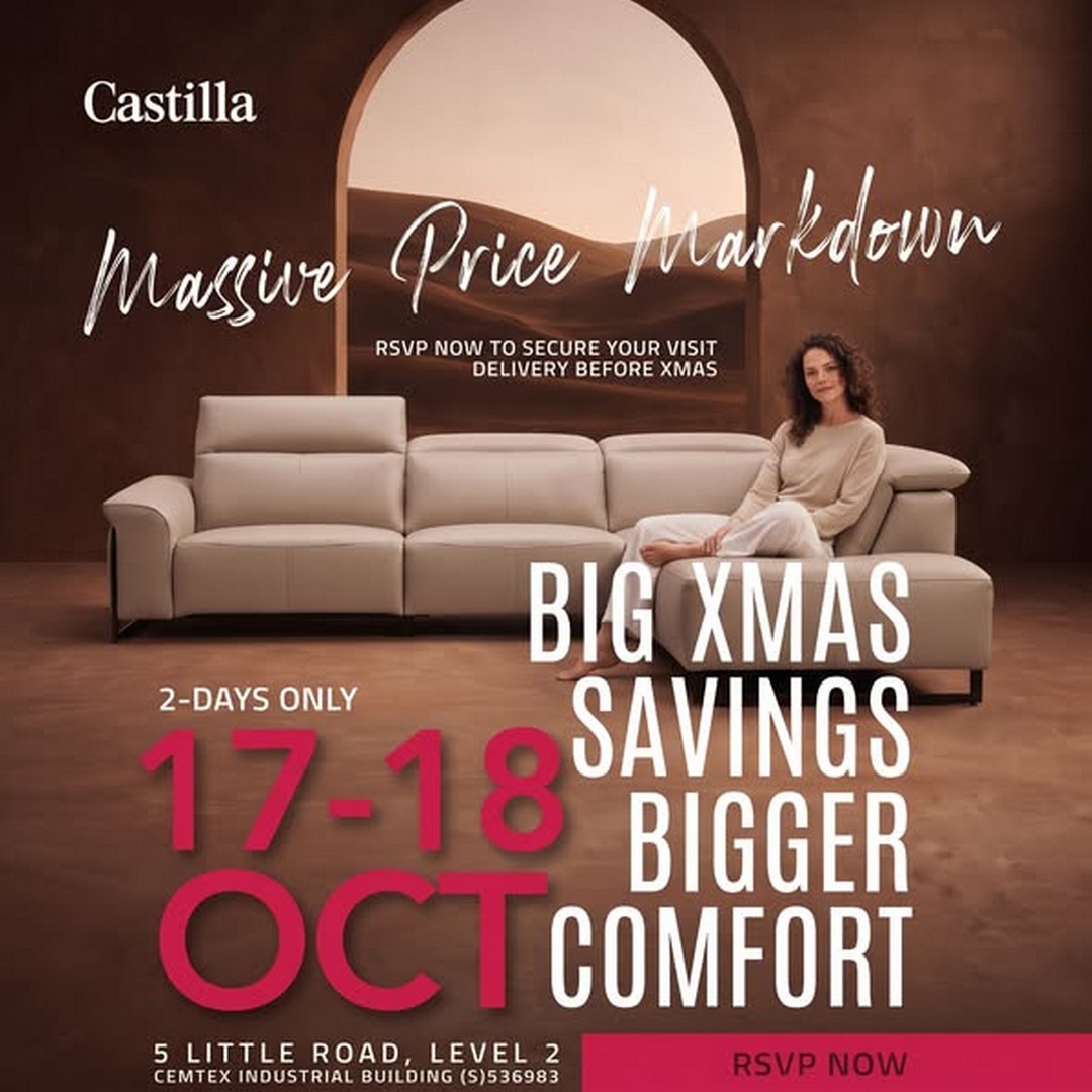 Castilla-Singapore-Exclusive-2-Day-Festive-Markdown-Sale 17-18 October 2026: Castilla Singapore: Exclusive 2-Day Festive Markdown Sale at 5 Little Road, Level 2 – Get Your Home Holiday-Ready with Special Prices and Christmas Delivery