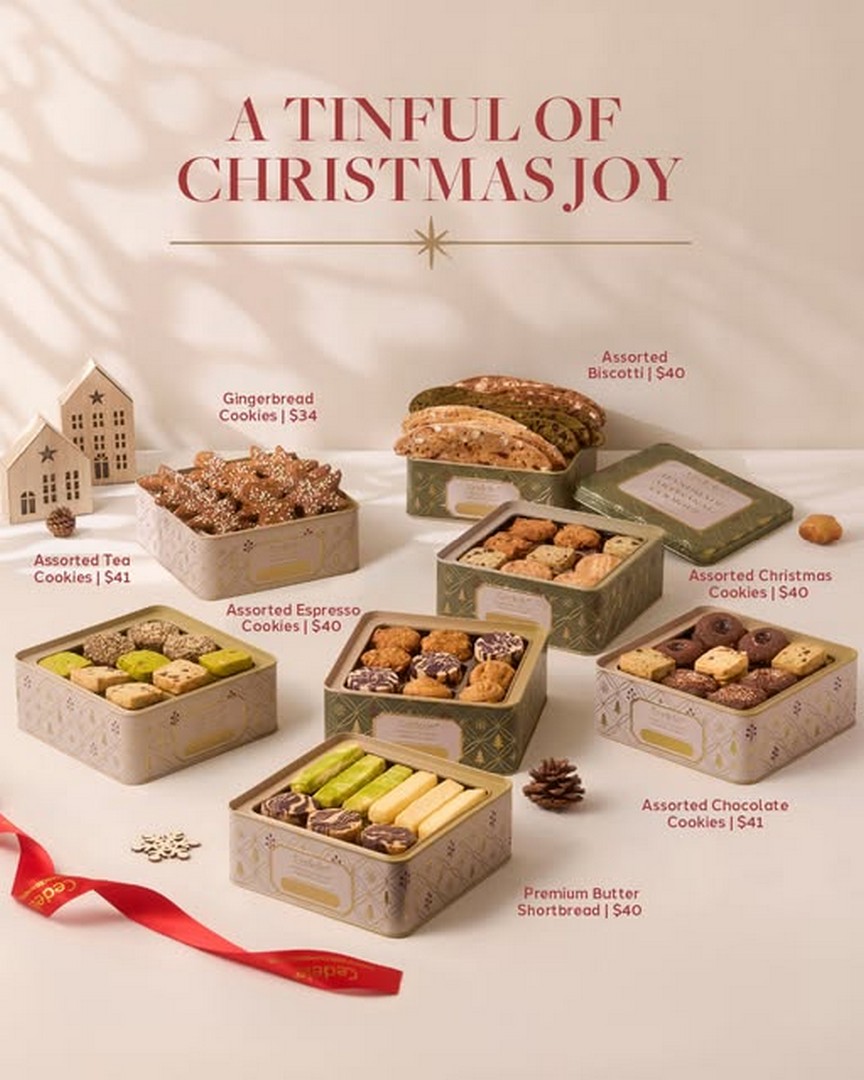 Cedele-Christmas-Cookies-Promotion-Singapore 20 October 2026 onwards: Cedele Christmas Cookies Promotion Singapore – Enjoy 2 Tins for $75 or 4 Tins for $148 at Cedele Outlets and Online