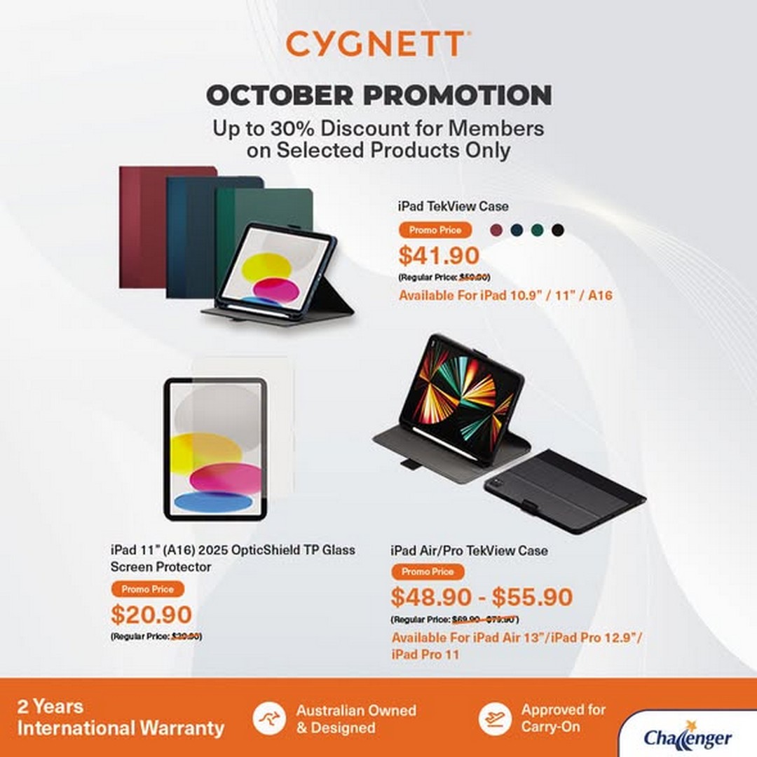 Challenger-Singapore-CYGNETT-October-Tech-Sale-2 Now Till 30 October 2026: Challenger Singapore: CYGNETT October Tech Sale – Enjoy Up to 55% Off Selected Accessories, Chargers, Cables and More