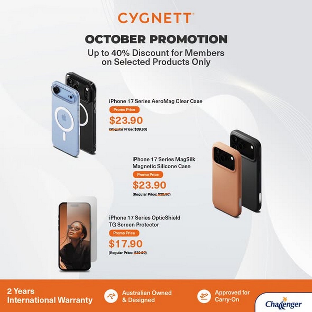 Challenger-Singapore-CYGNETT-October-Tech-Sale-3 Now Till 30 October 2026: Challenger Singapore: CYGNETT October Tech Sale – Enjoy Up to 55% Off Selected Accessories, Chargers, Cables and More