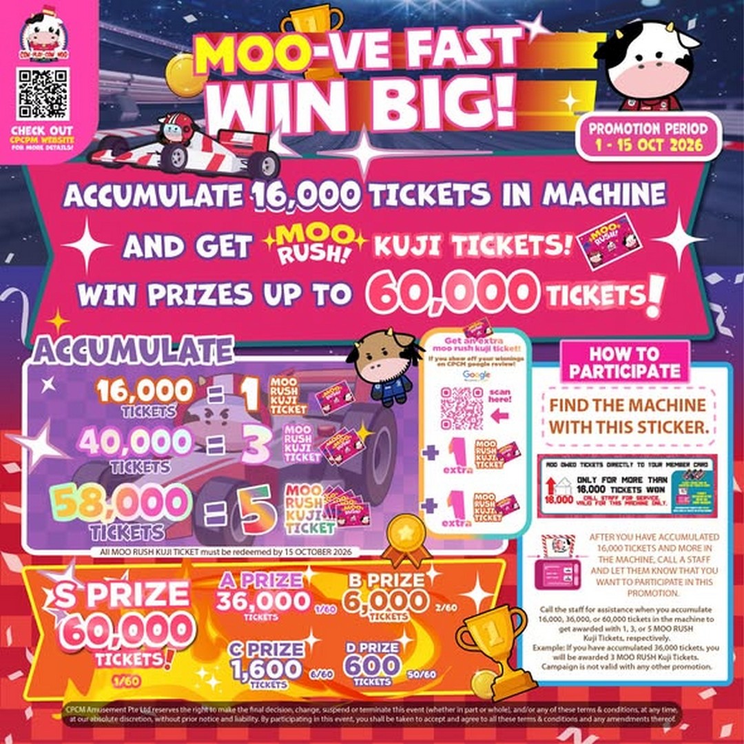 Cow-Play-Cow-Moo-MOO-ve-Fast-Win-Big-Ticket-Kuji-Promotion 1-15 October 2026: Cow Play Cow Moo: MOO-ve Fast, Win Big! Ticket Kuji Promotion with Prizes Up to 60,000 Tickets at Selected Singapore Outlets
