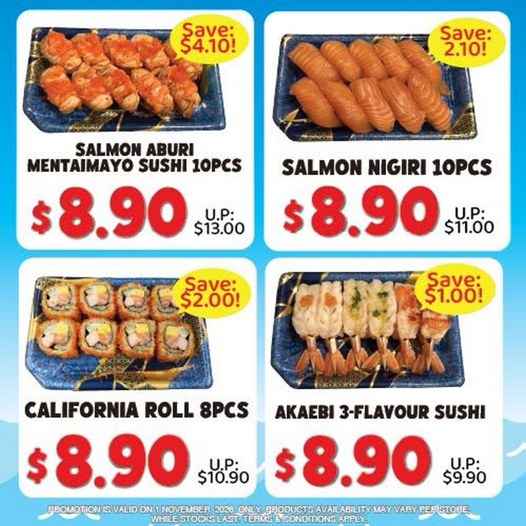 DON-DON-DONKI-Singapore-One-Day-Sushi-Promotion-2 1 November 2026: DON DON DONKI Singapore One-Day Sushi Promotion – Selected Sushi Sets from $7.90, 10-Piece Salmon Sushi at $8.90 and More, Available While Stocks Last