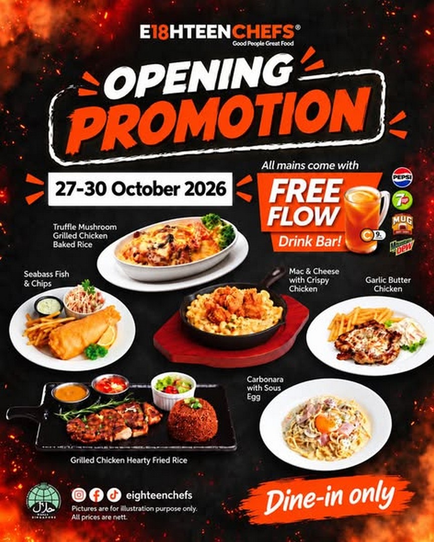 Eighteen-Chefs-Singapore-Opens-at-Changi-Airport-Terminal-3-1 27–30 October 2026: Eighteen Chefs Singapore Opens at Changi Airport Terminal 3 with Free-Flow Drinks Bar Promotion