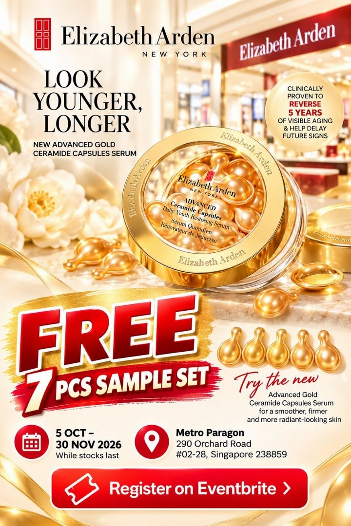 Elizabeth-Arden-Singapore-Free-Advanced-Gold-Ceramide-Capsules-1 5 October–30 November 2026: Elizabeth Arden Singapore: Free Advanced Gold Ceramide Capsules 7-Piece Sample Set Giveaway