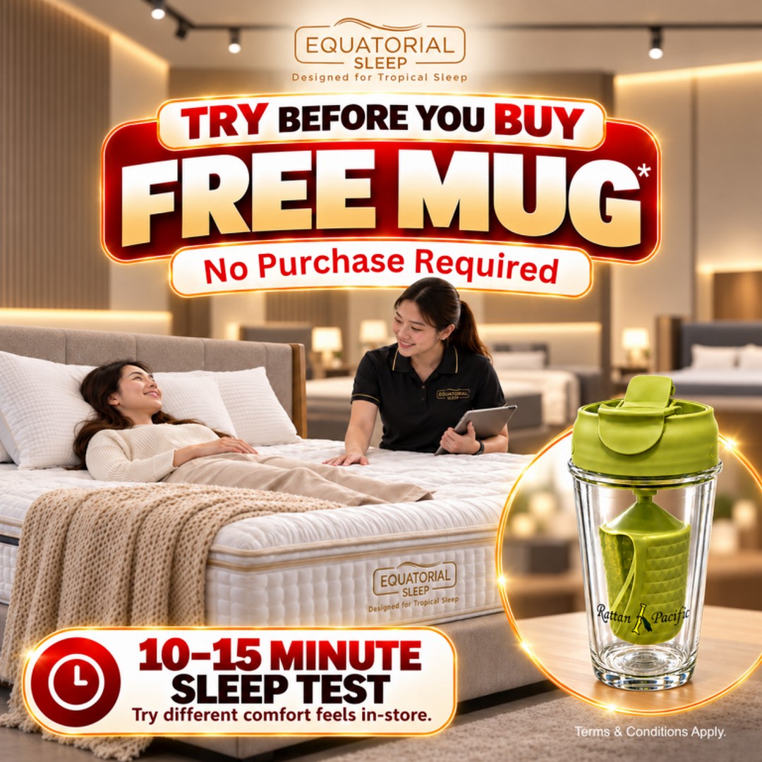 Equatorial-Sleep-Singapore-Launch-Promotion-3 21–25 October 2026: Equatorial Sleep Singapore Launch Promotion – Up to 80% Off Mattresses, Bed Packages from S$659 and a Chance to Win a Full Mattress Refund at TradeHub 21