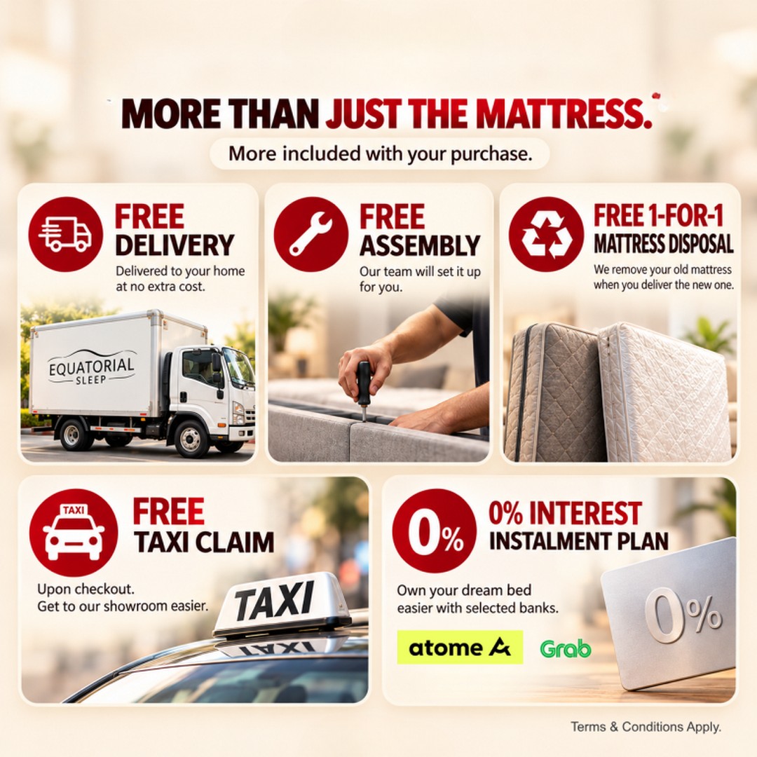 Equatorial-Sleep-Singapore-Launch-Promotion-4 21–25 October 2026: Equatorial Sleep Singapore Launch Promotion – Up to 80% Off Mattresses, Bed Packages from S$659 and a Chance to Win a Full Mattress Refund at TradeHub 21