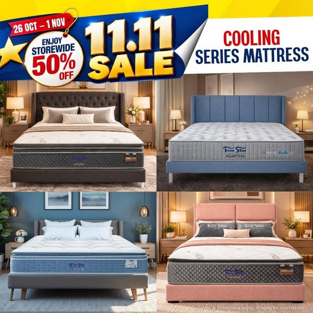FOUR-STAR-Mattress-11.11-Sale-at-Hougang-Mall-Singapore-2 26 October–1 November 2026: FOUR STAR Mattress 11.11 Sale at Hougang Mall Singapore – Enjoy Storewide 50% Off Premium Mattresses, Storage Beds and Sofas