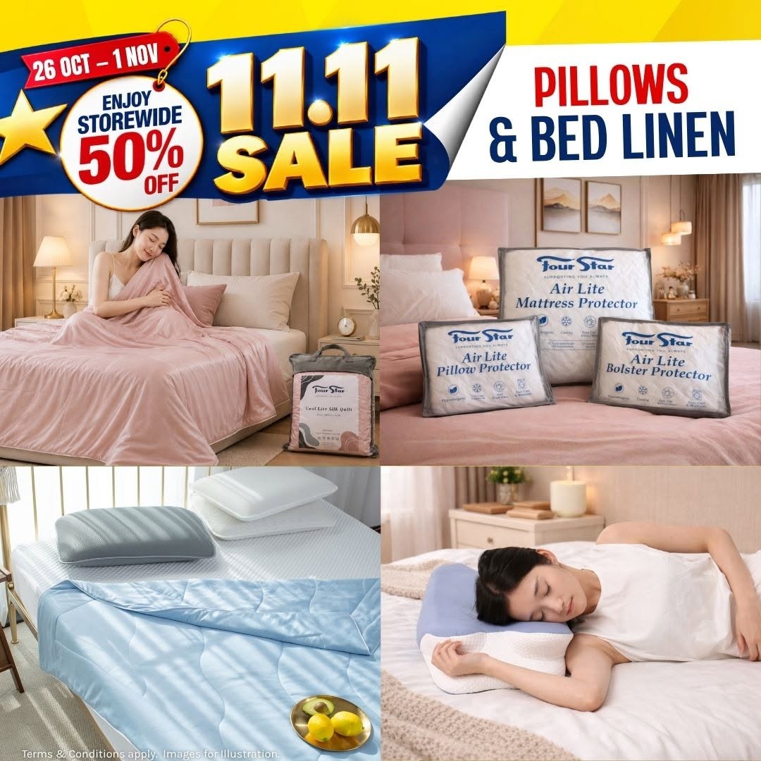 FOUR-STAR-Mattress-11.11-Sale-at-Hougang-Mall-Singapore-6 26 October–1 November 2026: FOUR STAR Mattress 11.11 Sale at Hougang Mall Singapore – Enjoy Storewide 50% Off Premium Mattresses, Storage Beds and Sofas