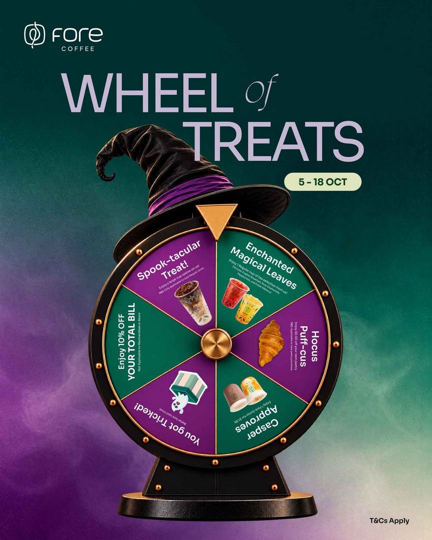 Fore-Coffee-Wheel-of-Treats-Promotion-with-10-Off-Total-Bill 5-18 October 2026: Fore Coffee: Wheel of Treats Promotion with 10% Off Total Bill and Spooky Rewards at Selected Singapore Outlets