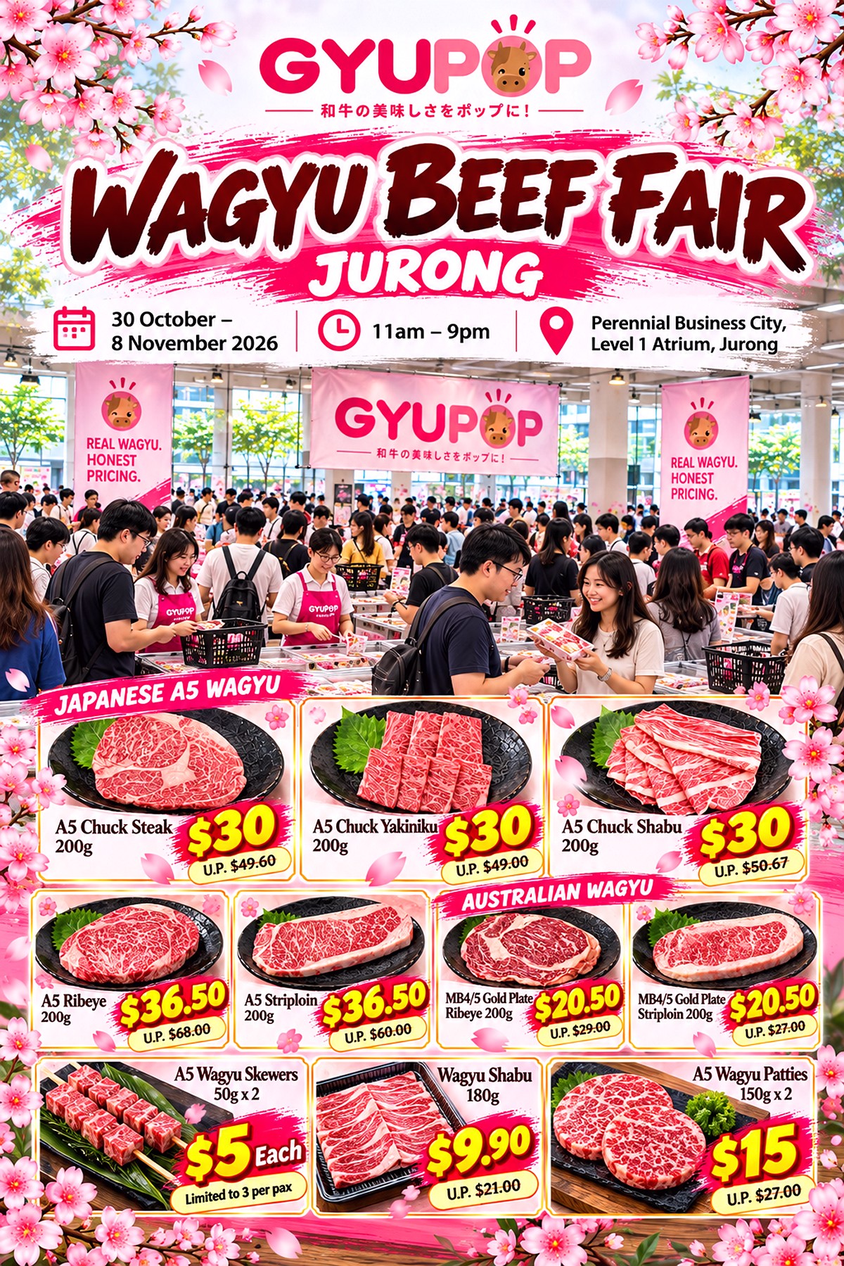 GYUPOP-Wagyu-Beef-Fair-Poster-1 30 Oct–8 Nov 2026: GYUPOP Wagyu Beef Fair Sale at Jurong Perennial Business City, Japanese A5 Wagyu from $5
