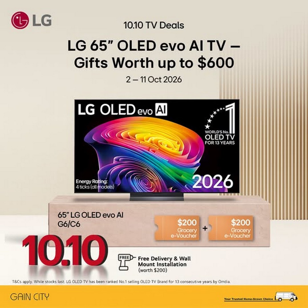 Gain-City-LG-10.10-TV-Sale-Promotion-1 2-11 October 2026: Gain City: LG 10.10 TV Sale Promotion – Enjoy Up to $1,000 Off and Free Gifts Worth Up to $800 in Singapore