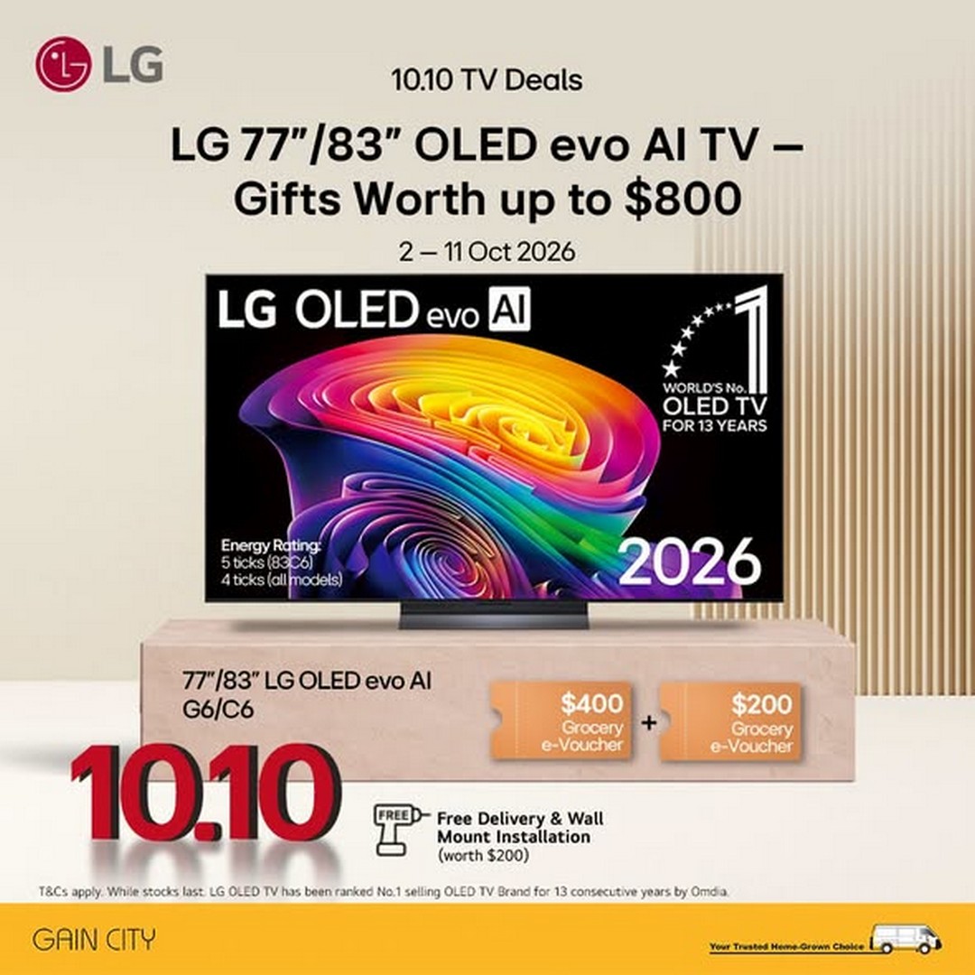 Gain-City-LG-10.10-TV-Sale-Promotion-2 2-11 October 2026: Gain City: LG 10.10 TV Sale Promotion – Enjoy Up to $1,000 Off and Free Gifts Worth Up to $800 in Singapore