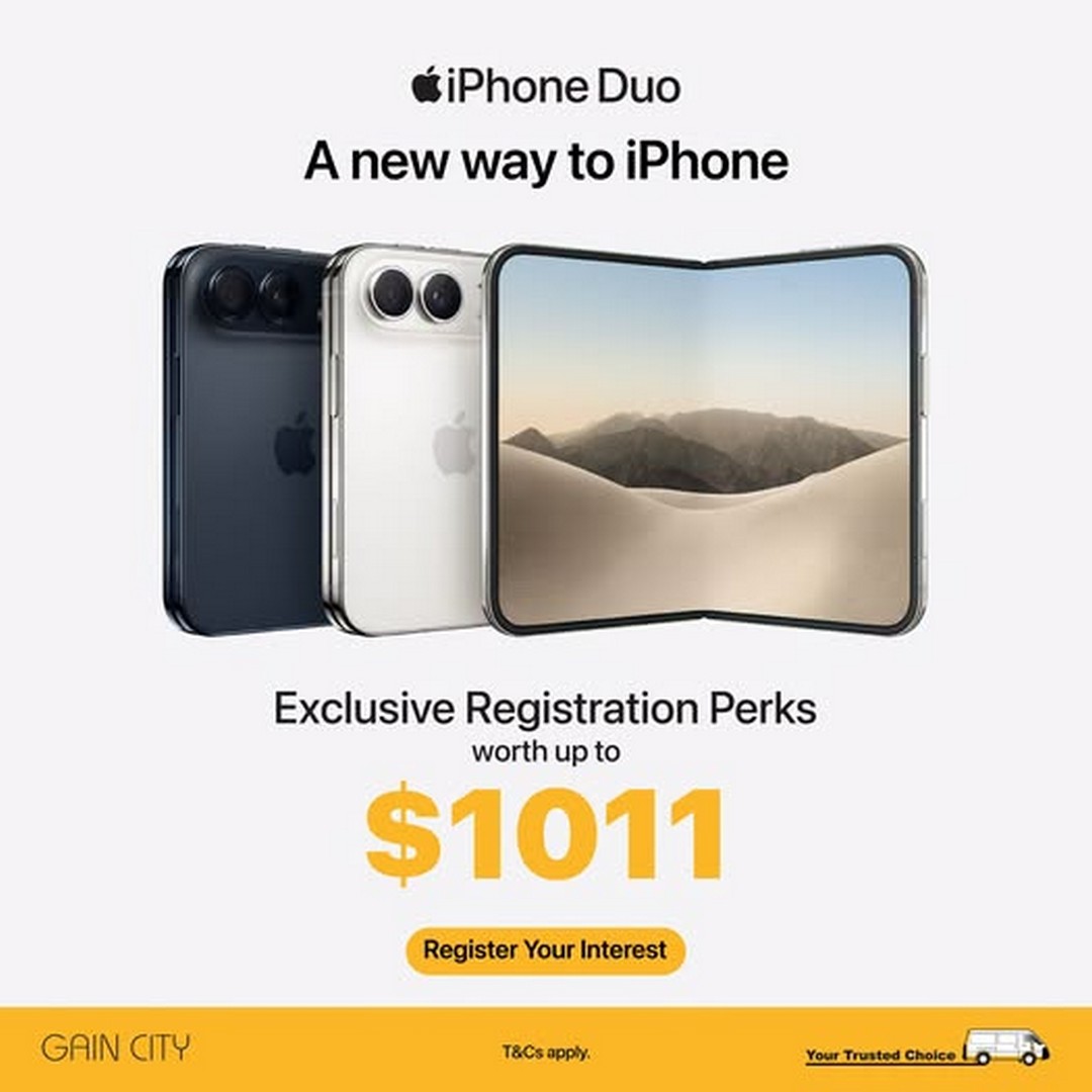 Gain-City-iPhone-Duo-Registration-Promotion 16 October 2026 onwards: Gain City: iPhone Duo Registration Promotion – Enjoy Exclusive Perks Worth Up to $1,011 at Gain City Megastore @ Sungei Kadut