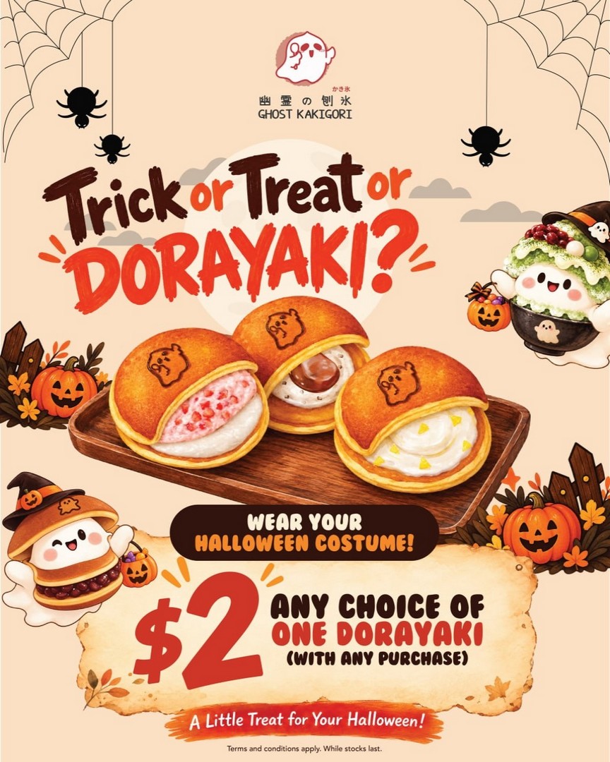 Ghost-Kakigori-Halloween-Promotion-–-Get-Any-Dorayaki-for-Just-2 31 October 2026: Ghost Kakigori Halloween Promotion – Get Any Dorayaki for Just $2 with Any Purchase at All Outlets