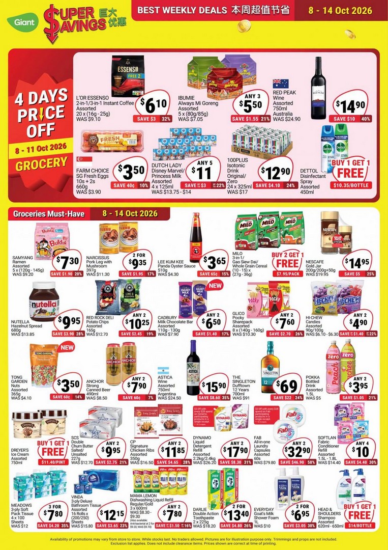 Giant-Singapore-Super-Savings-Promotion-with-Up-to-72-Off-1 8-14 October 2026: Giant Singapore: Super Savings Promotion with Up to 72% Off Groceries, Fresh Produce and Household Essentials, 4-Day Deals at Giant Stores