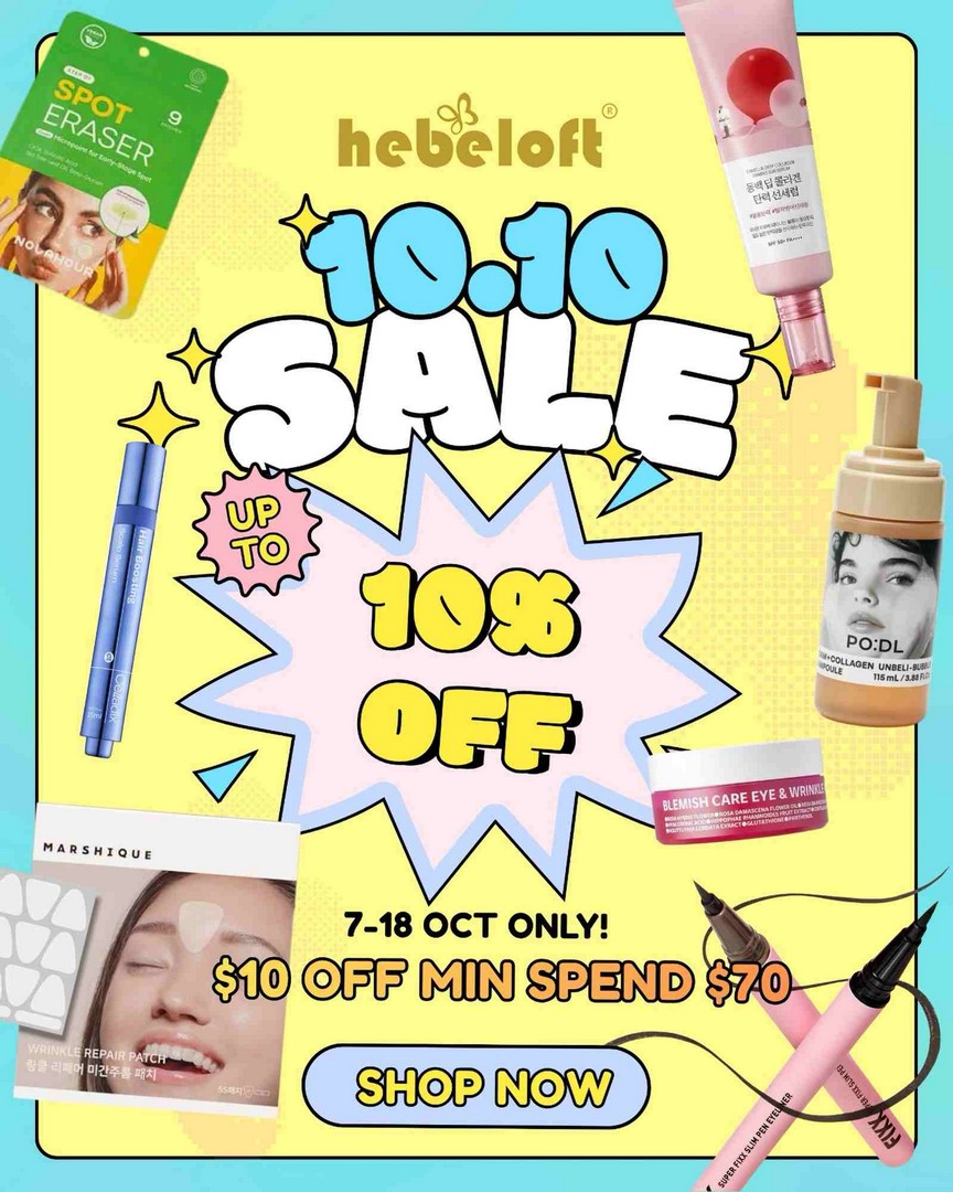 Hebeloft-10.10-Online-Shopping-Sale-–-Enjoy-10-OFF 7-18 October 2026: Hebeloft: 10.10 Online Shopping Sale – Enjoy 10% OFF with No Minimum Spend or $10 OFF with a Minimum Spend of $70