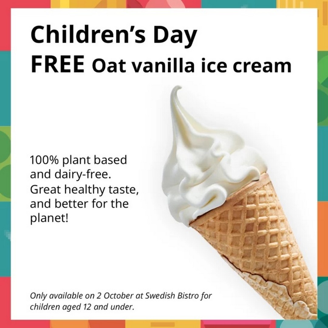 IKEA-Singapore-Free-Oat-Vanilla-Ice-Cream-Promotion 2 October 2026: IKEA Singapore: Free Oat Vanilla Ice Cream Promotion for Children Aged 12 and Under at the Swedish Bistro