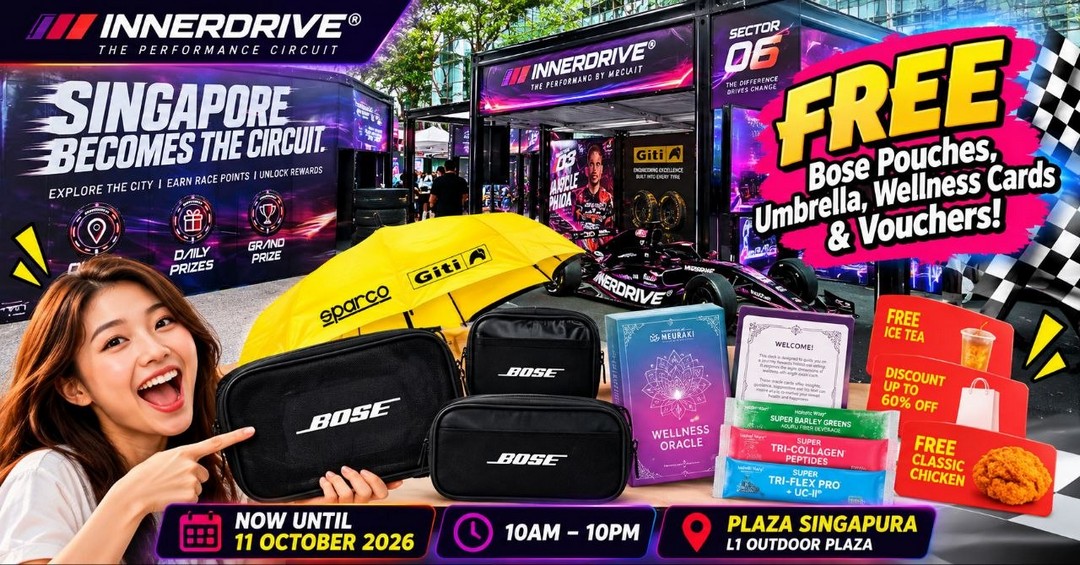 INNERDRIVE-–-The-Performance-Circuit-1 5-11 October 2026: INNERDRIVE – The Performance Circuit: Free Bose Pouches, Umbrellas & Wellness Rewards at Plaza Singapura