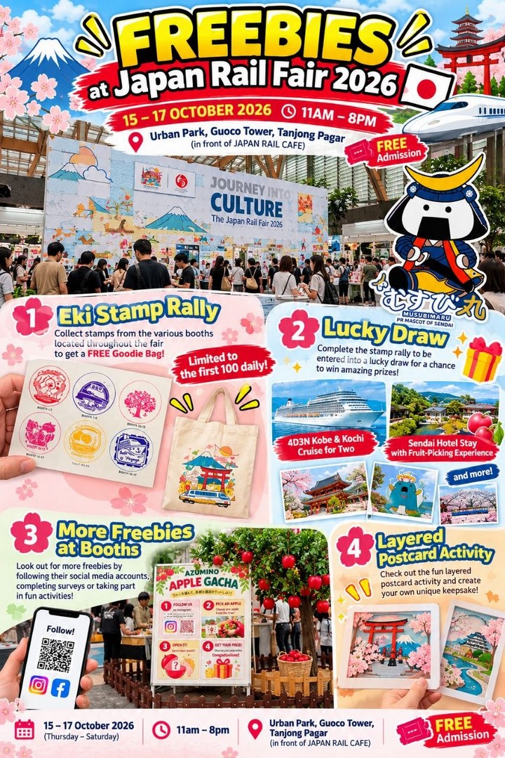 Japan-Rail-Fair-2026-Singapore-Free-Goodie-Bags-Lucky-Draw-Prizes-1 15-17 October 2026: Japan Rail Fair 2026 Singapore: Free Goodie Bags, Lucky Draw Prizes, Travel Activities and More at Guoco Tower