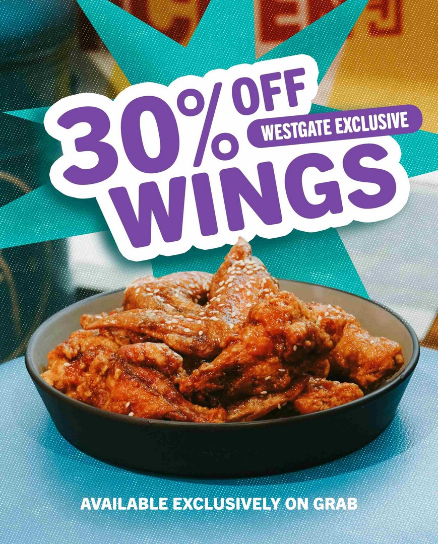 Jinjja-Chicken-30-OFF-12-Piece-Chicken-Wings-Promotion 15 October 2026: Jinjja Chicken: 30% OFF 12-Piece Chicken Wings Promotion Exclusively on Grab at Westgate Singapore