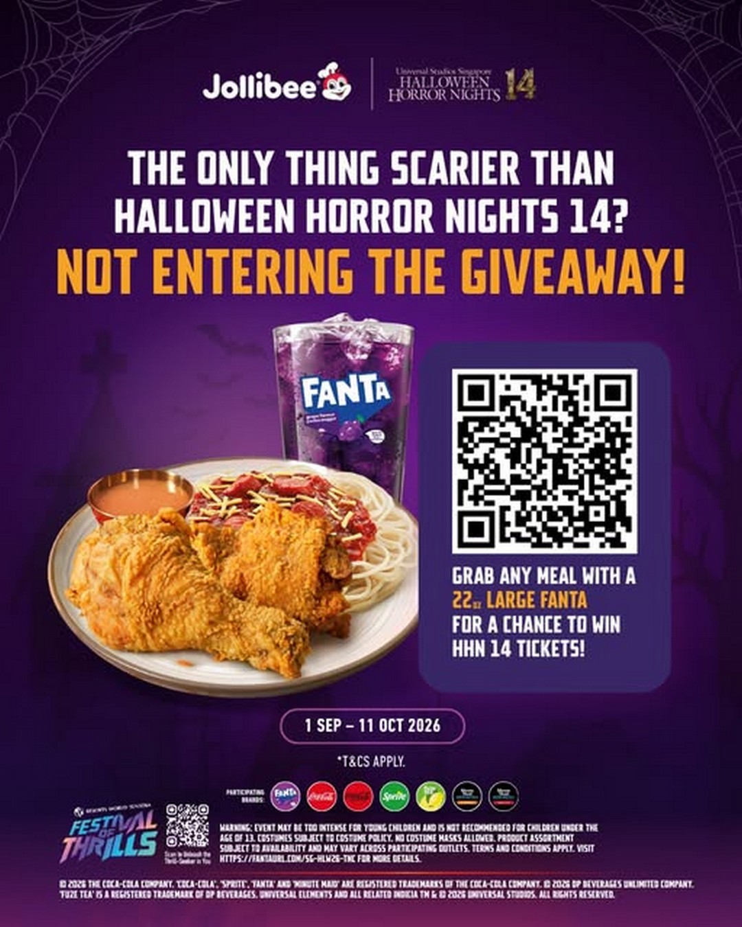 Jollibee-Singapore-Halloween-Horror-Nights-14-Ticket-Giveaway-Promotion 1 September-11 October 2026: Jollibee Singapore: Halloween Horror Nights 14 Ticket Giveaway Promotion with Fanta, Win Tickets, Express Plus Passes or Scream & Stay Experience