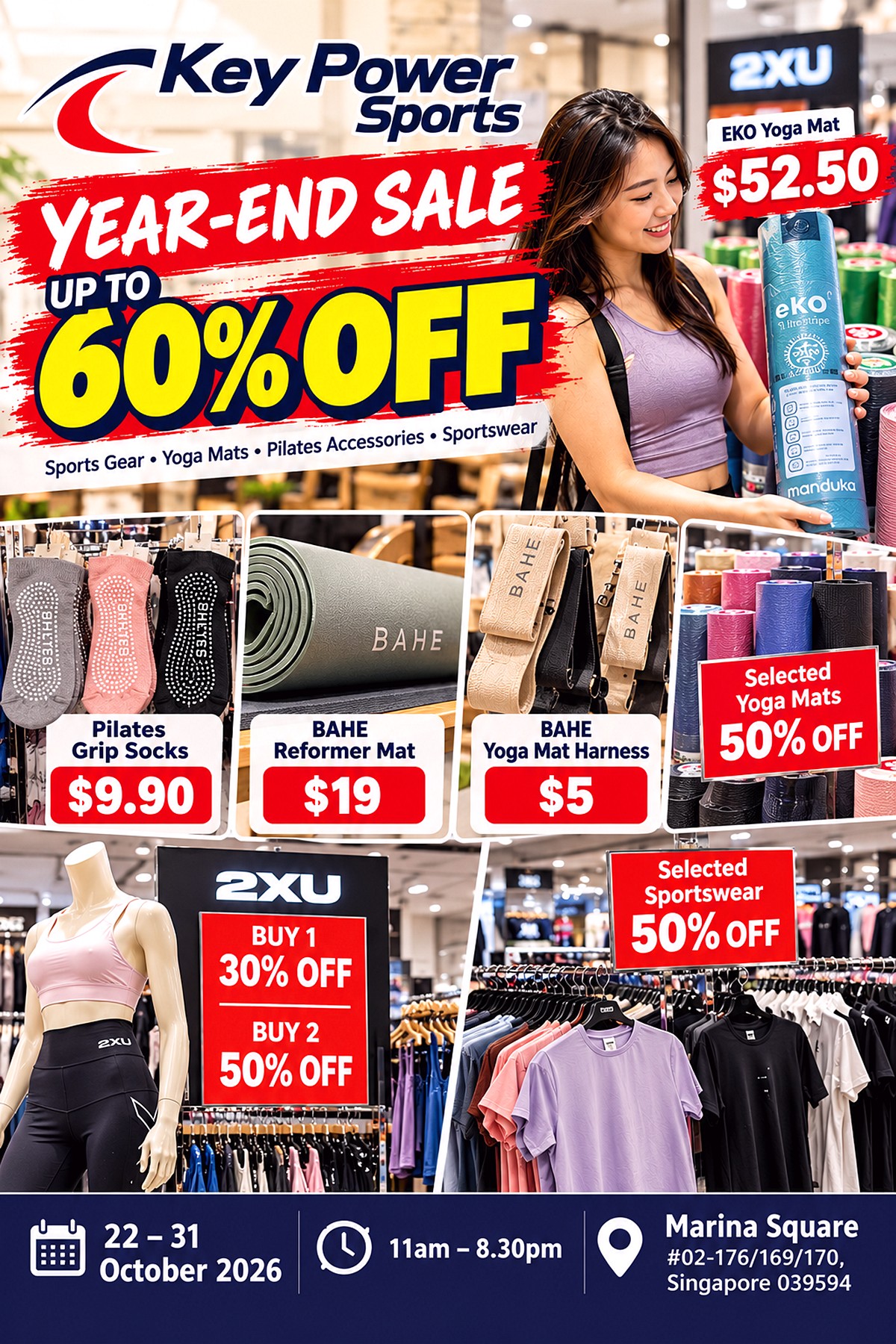 Key-Power-Sports-Year-End-Sale-1 22–31 Oct 2026: Key Power Sports Year-End Sale – Up to 60% OFF Yoga Mats, Pilates Accessories and Sportswear