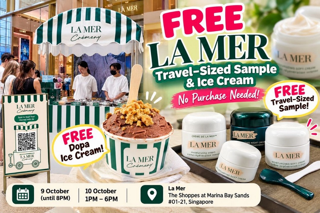 La-Mer-FREE-Travel-Sized-Skincare-Sample-and-Dopa-Ice-Cream 9-10 October 2026: La Mer: FREE Travel-Sized Skincare Sample and Dopa Ice Cream Promotion at Marina Bay Sands, Singapore – No Purchase Required
