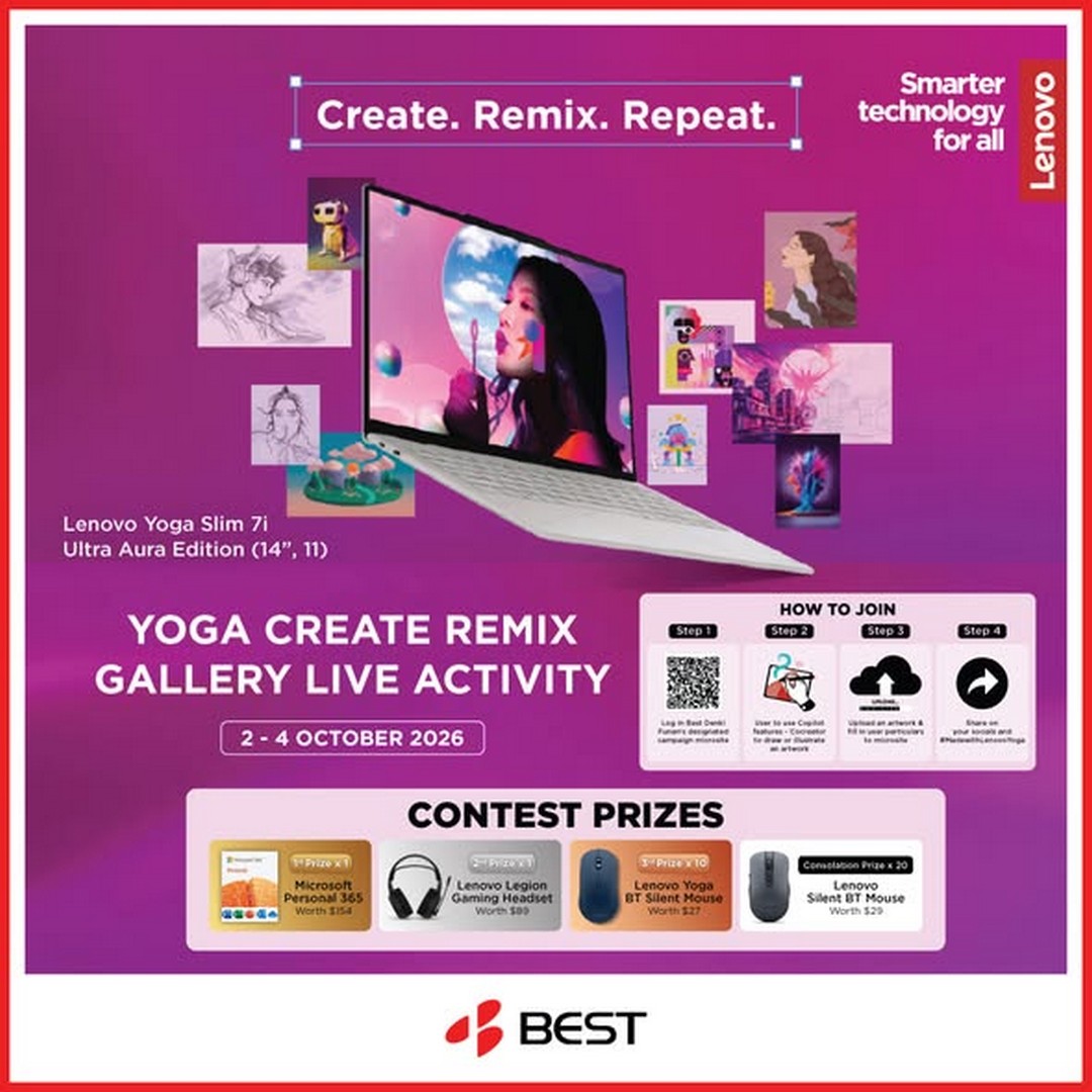 Lenovo-Singapore-Lenovo-Experience-Promotion-1 2-4 October 2026: Lenovo Singapore: Lenovo Experience Promotion at Best Denki Funan with Legion Car Sim, Yoga Activities and Free Swags