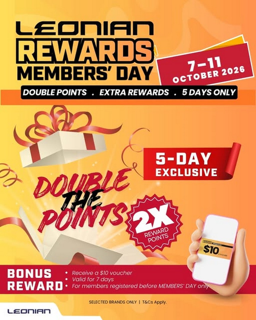 Leonian-Singapore-Members-Day-Promotion 7-11 October 2026: Leonian Singapore: Members’ Day Promotion with 2X Reward Points and $10 Bonus Voucher