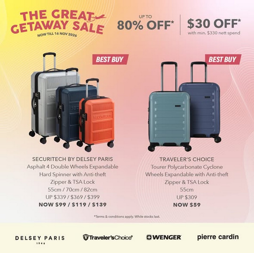 METRO-Singapore-Great-Getaway-Sale-–-Up-to-80-Off-3 29 October–16 November 2026: METRO Singapore Great Getaway Sale – Up to 80% Off Luggage, Suitcases from $59 and Exclusive Delsey Paris Bag Deal
