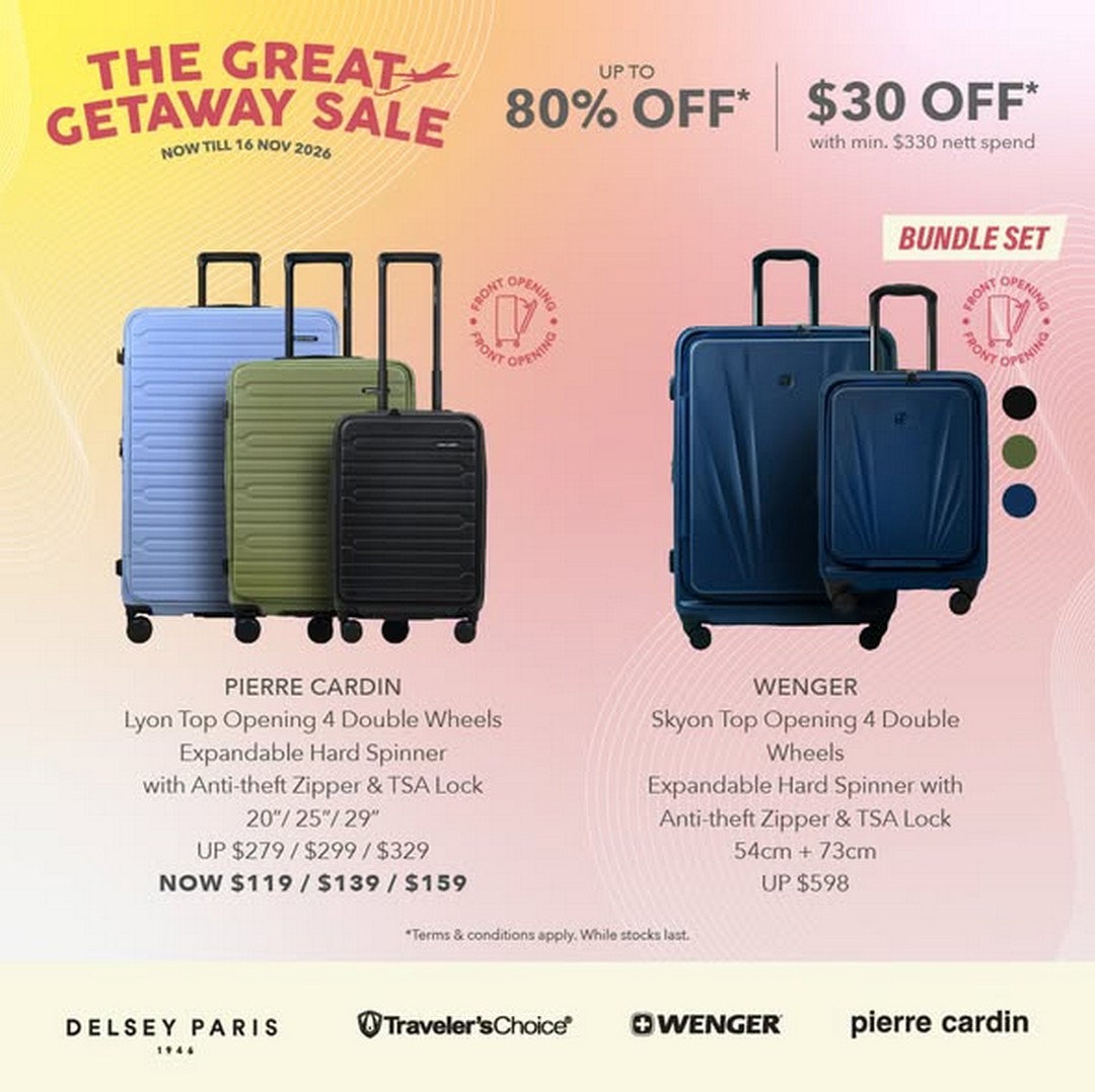 METRO-Singapore-Great-Getaway-Sale-–-Up-to-80-Off-4 29 October–16 November 2026: METRO Singapore Great Getaway Sale – Up to 80% Off Luggage, Suitcases from $59 and Exclusive Delsey Paris Bag Deal