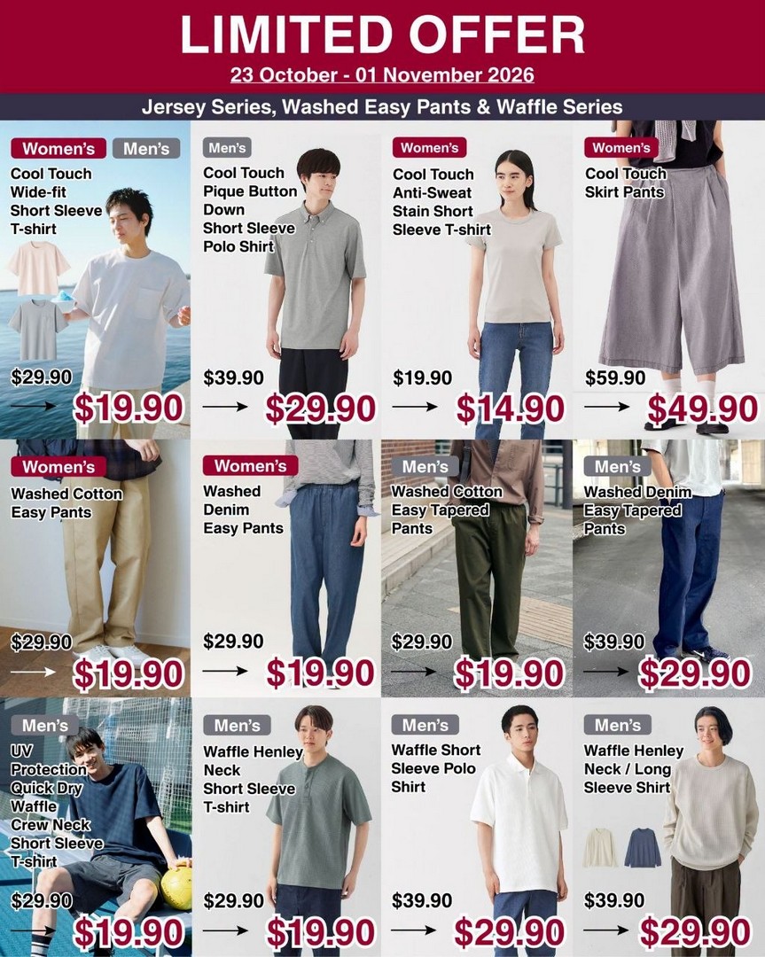 MUJI-Singapore-Limited-Time-Sale-–-Apparel-from-14.90-1 23 October–1 November 2026: MUJI Singapore Limited-Time Sale – Apparel from $14.90, Fleece Wear, 30% Off Towels & Suitcase Deals