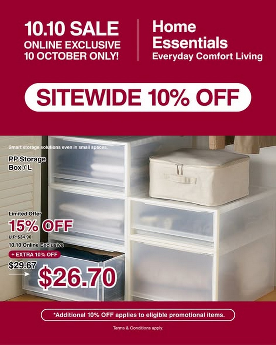 MUJI-Singapore-One-Day-10.10-Online-Sale-2 10 October 2026: MUJI Singapore: One-Day 10.10 Online Sale Promotion with 10% Off Sitewide, Extra Savings on Promotional Items and an Additional First-Order Coupon