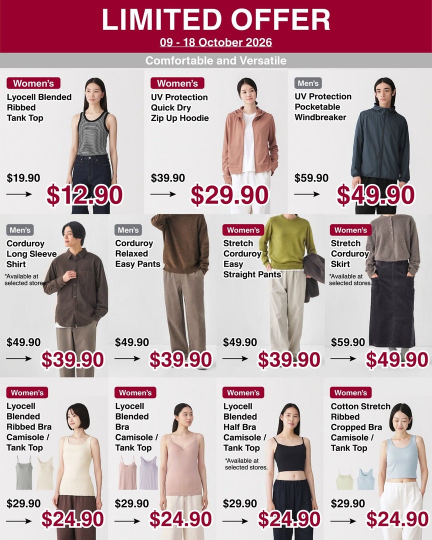 MUJI-Singapore-Special-Price-Promotion-on-Jersey-T-shirts-4 9-18 October 2026: MUJI Singapore: Special Price Promotion on Jersey T-shirts, Flannel Pyjamas, Home Storage Essentials and Cacao Truffles – In-Store and Online Deals
